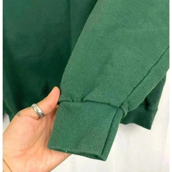 VTG Lee Green Crewneck Sweatshirt Mens LARGE Heavy Cotton Made in USA - Picture 12 of 13